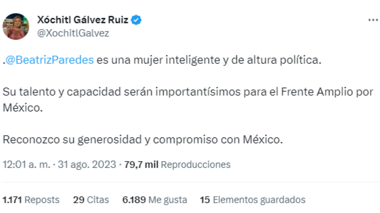 Xóchitl Gálvez reprueba presiones