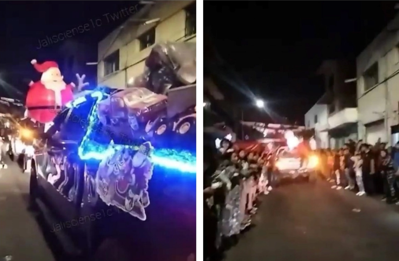 Realiza CJNG desfile navideño en las calle de Guadalajara