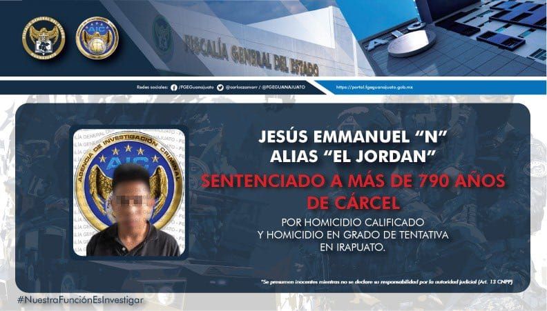 Sentencian a 797 años a hombre en Guanajuato