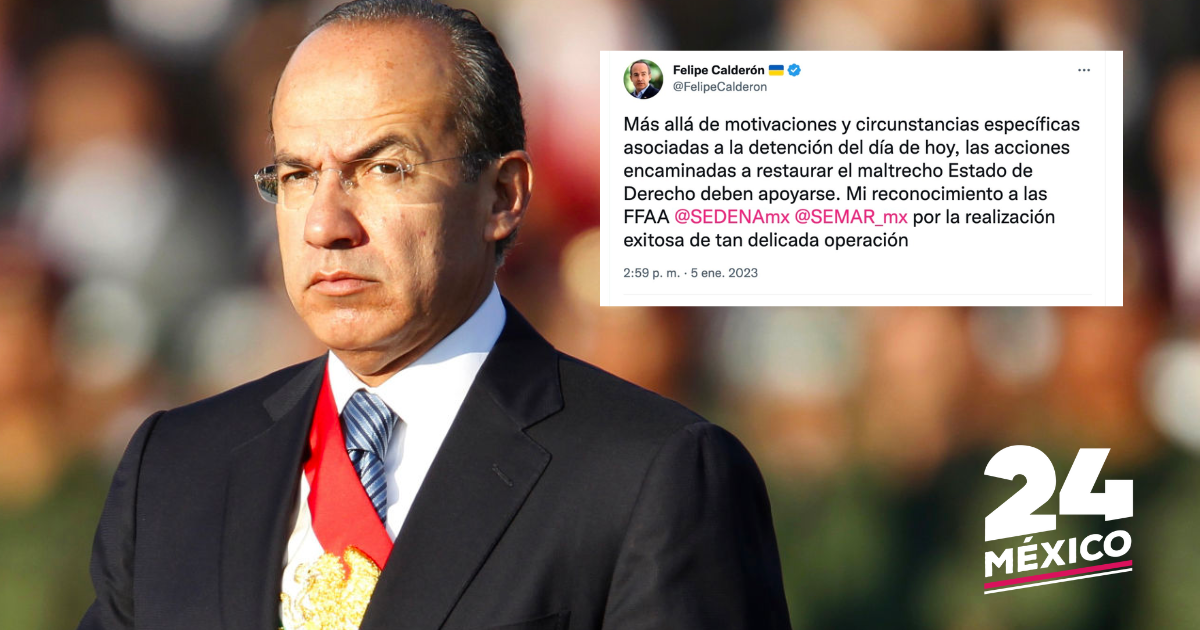 Calderón felicitó a fuerzas armadas por detención de Ovidio Guzmán