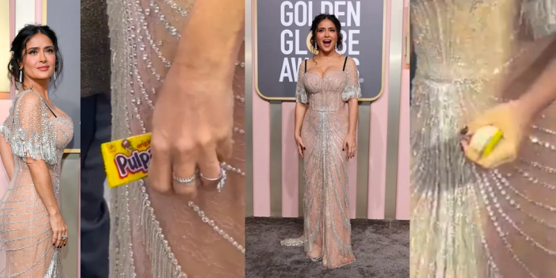 Salma Hayek llegó con Pulparindo y mazapanes a los Globos de Oro