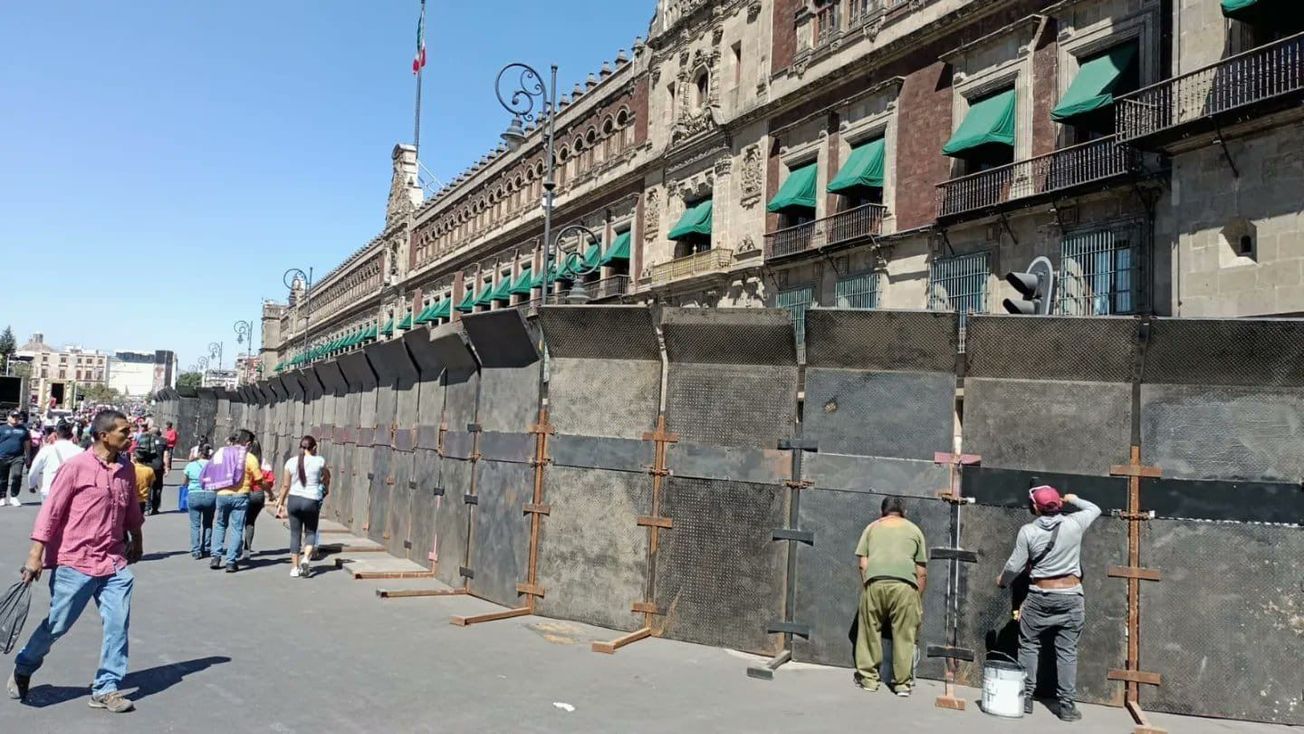 Palacio Nacional se encuentra blindado ante la marcha a favor del INE