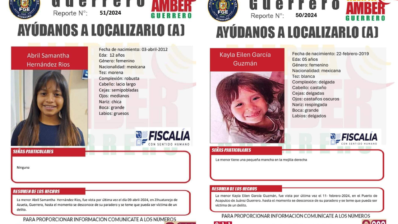 Desaparecen dos niñas en Guerrero