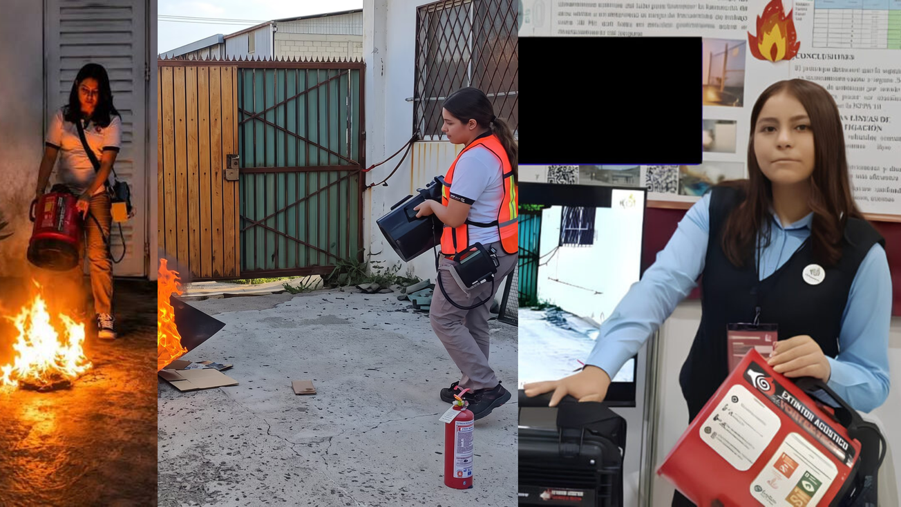 Estudiante mexicana usa ondas sonoras para apagar el fuego