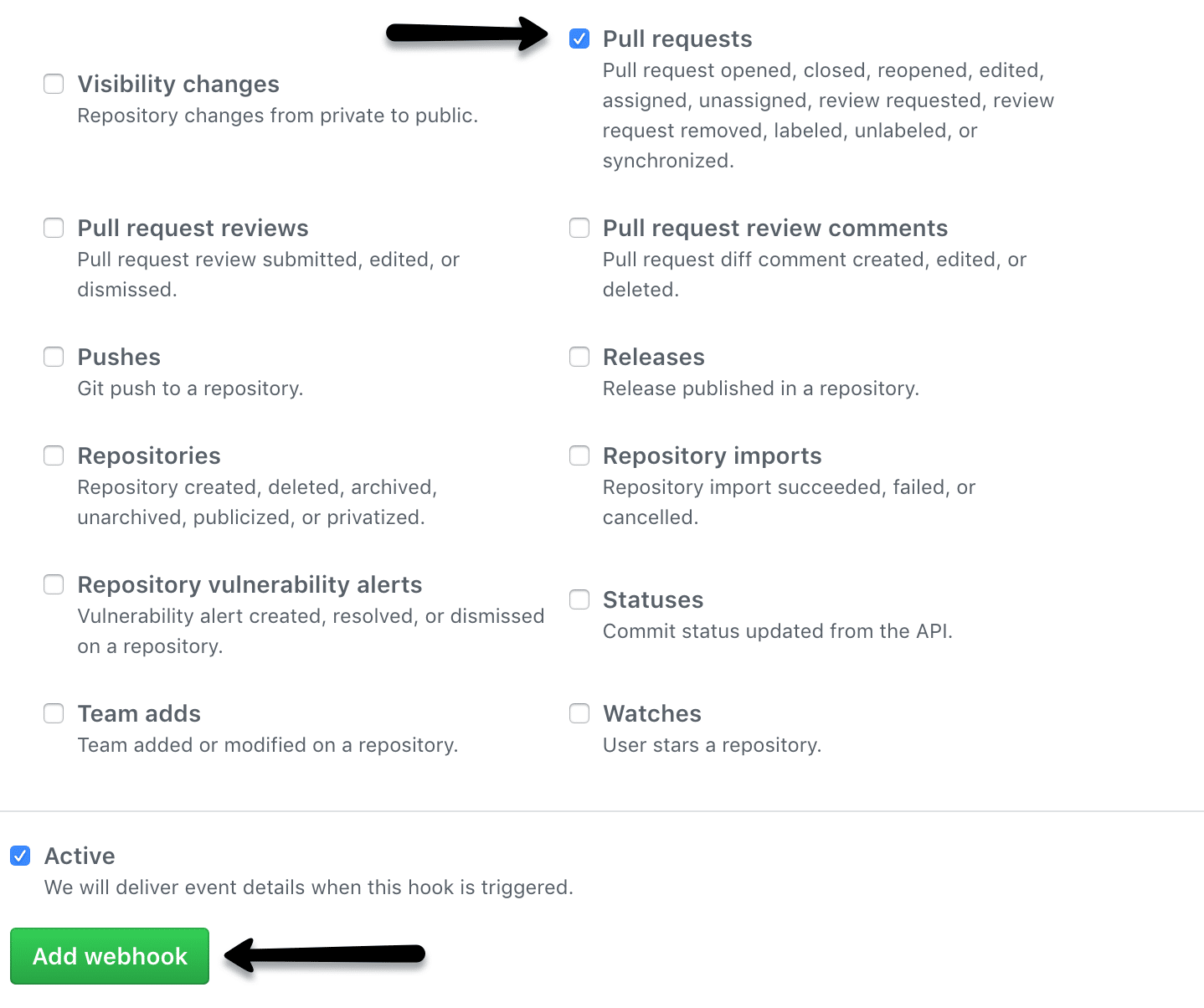 add webhook in github for jenkins