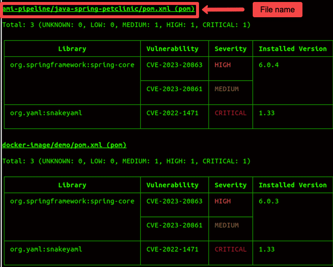 Trivy Filesystem Scan