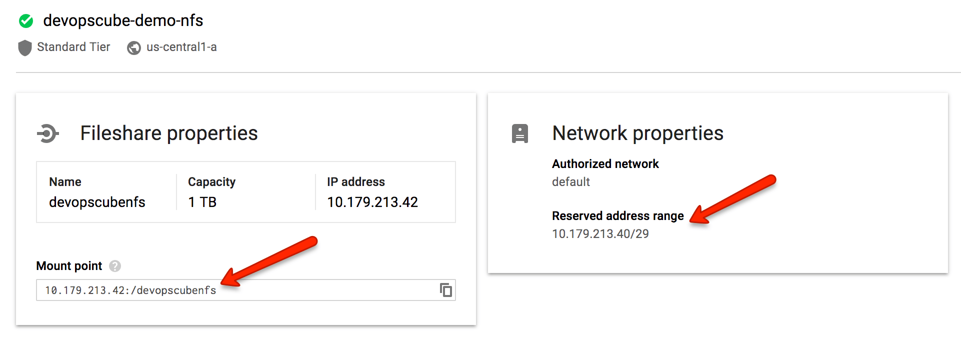 Google filestore mount path