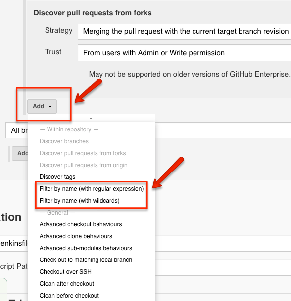Multibranch pipeline regular expression