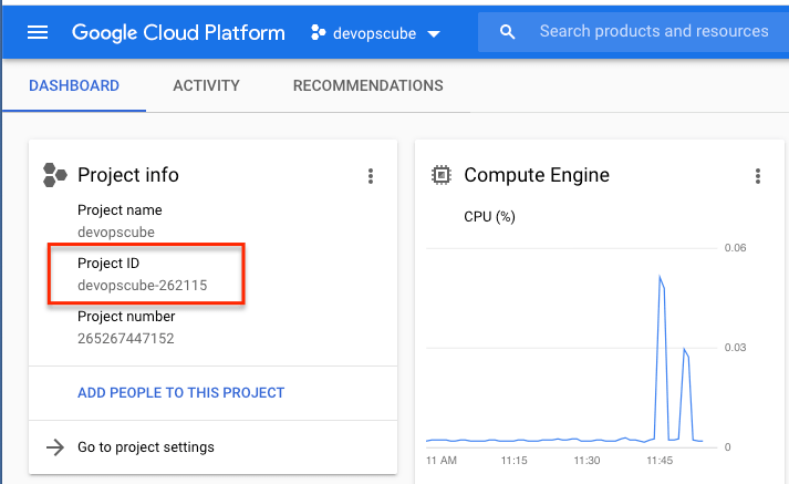 gcp project id for ansible dynamic inventory