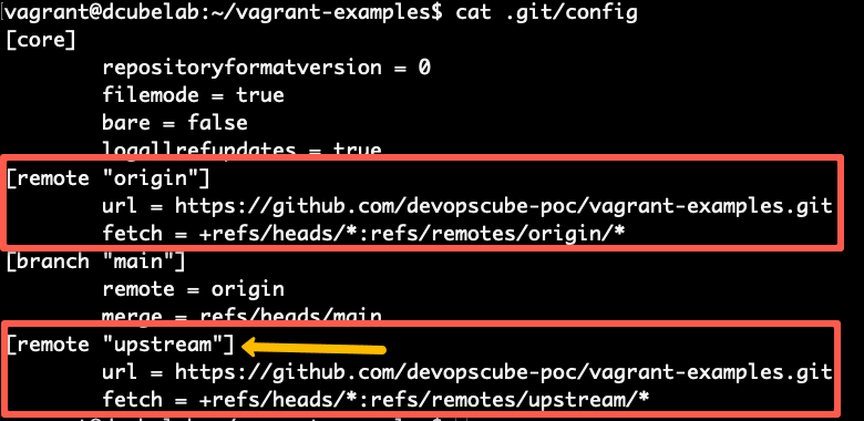 git repo with upstream repo