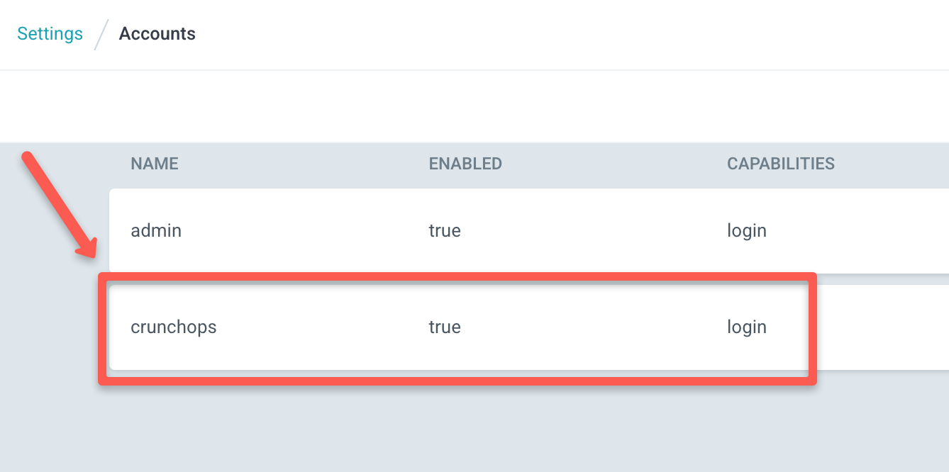 Viewing accounts on Argo CD UI