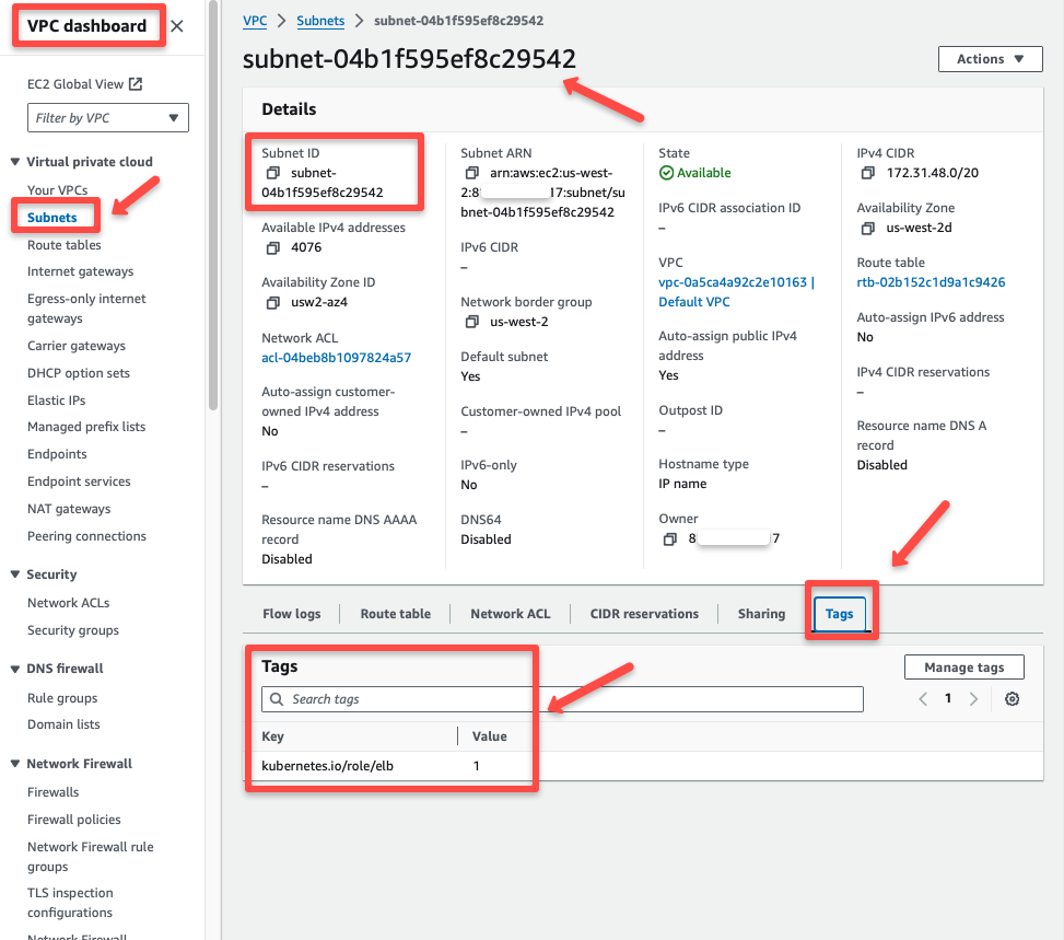 attaching the service discovery tags to subnets to that the aws load balancer controller to identify and provision the load balancer.