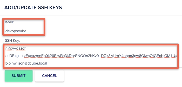 cloudways add SSH public key
