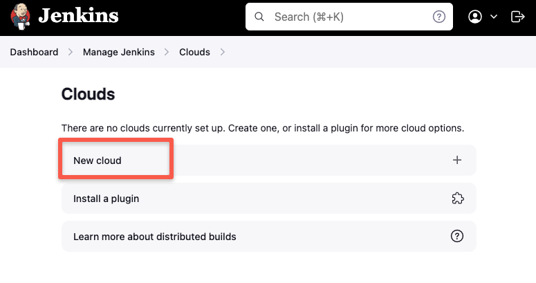 add a new Jenkins cloud agent