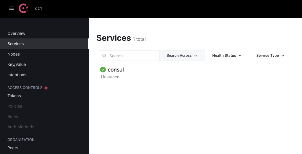 Consul server UI