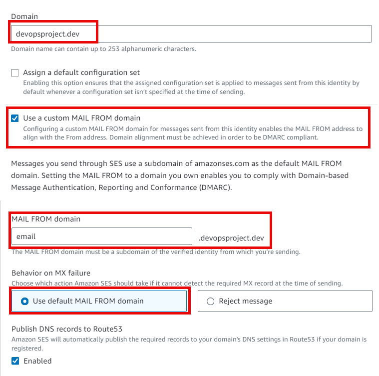 aws ses configuration