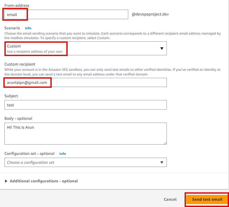 aws ses send email