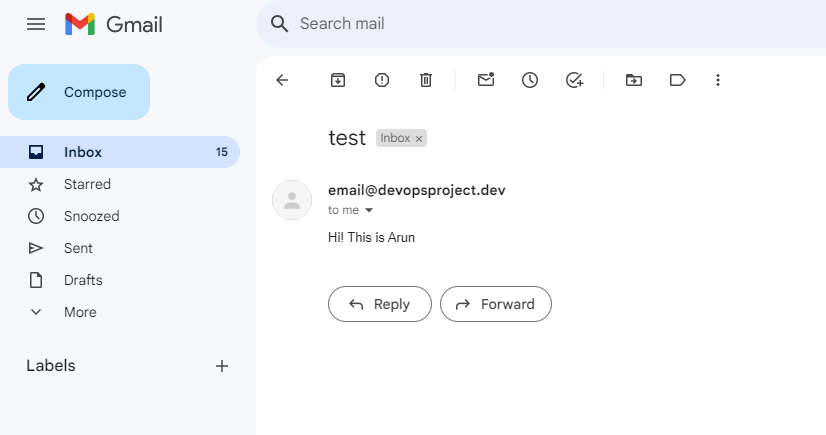 email on gmail through aws ses