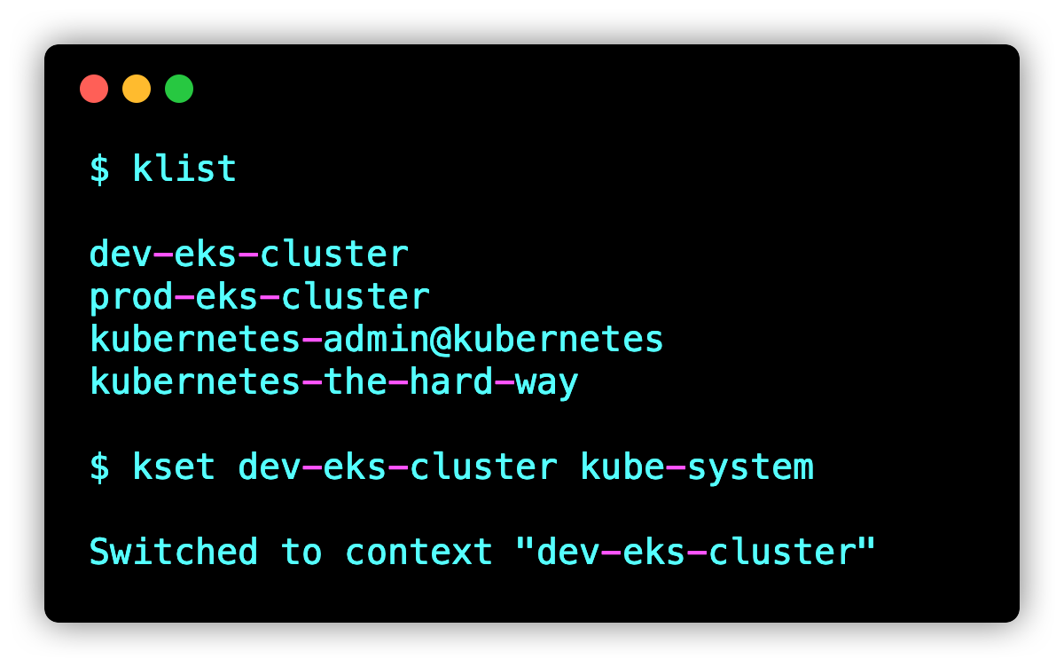 Kubectl Set Context Aliases