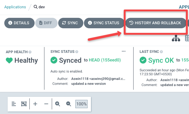 Argo CD: Rollback option