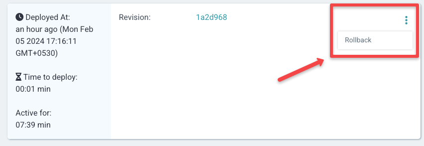 Argo CD: Rollback option
