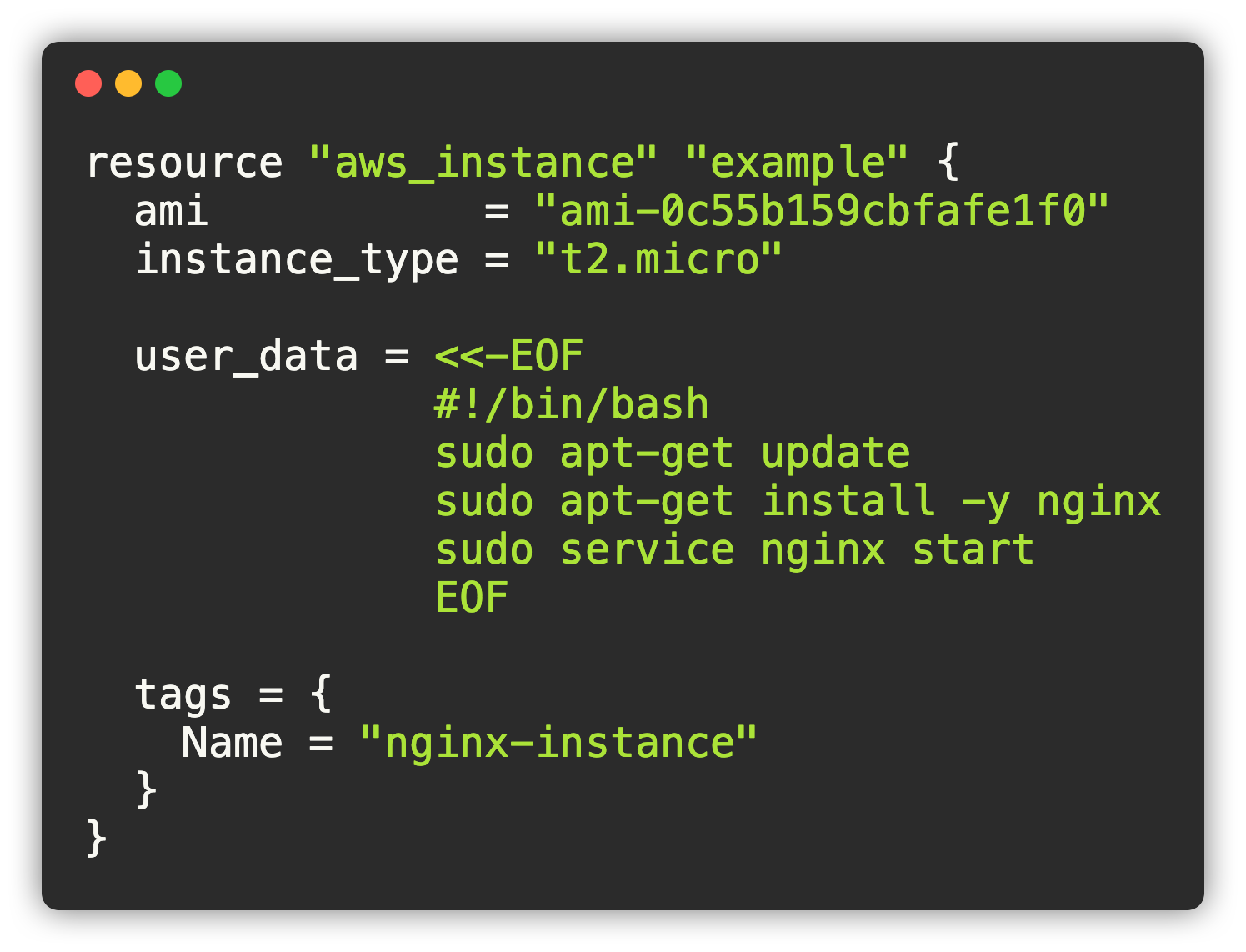 ec2 user data usage in Terraform