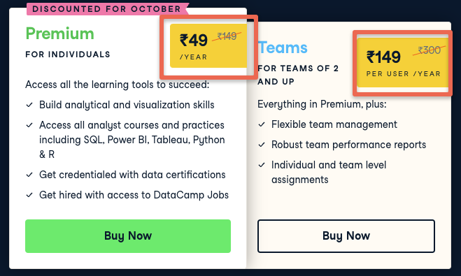 Datacamp 80% discount