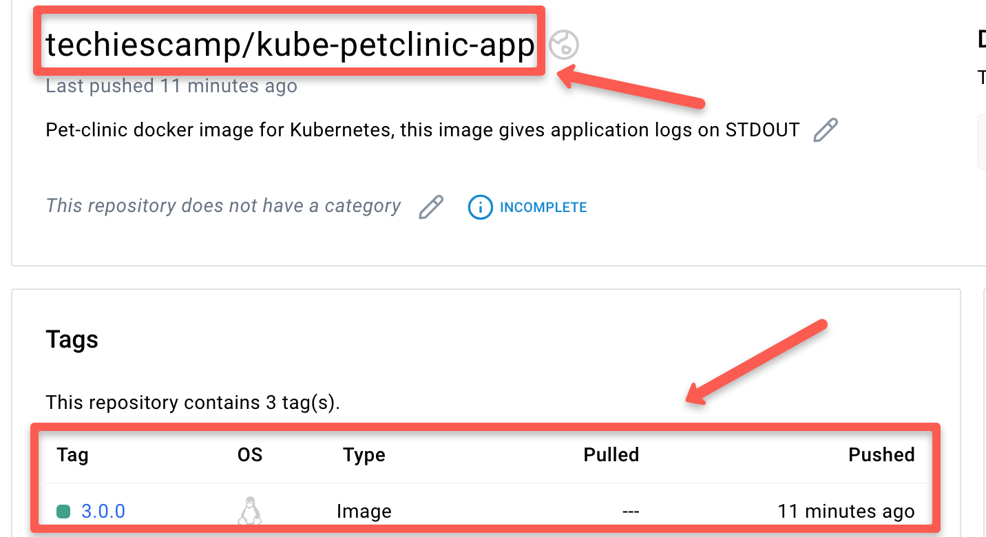 Viewing the docker image pushed to a registry