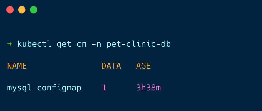verifying if the configmap is created
