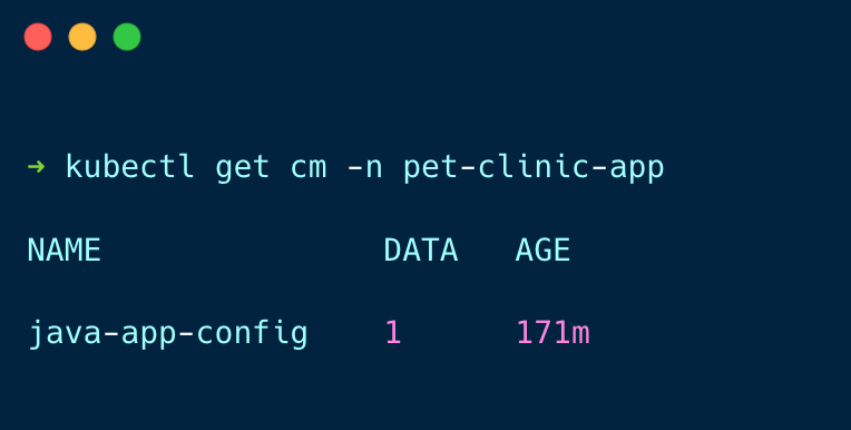 verifying if the configmap is created