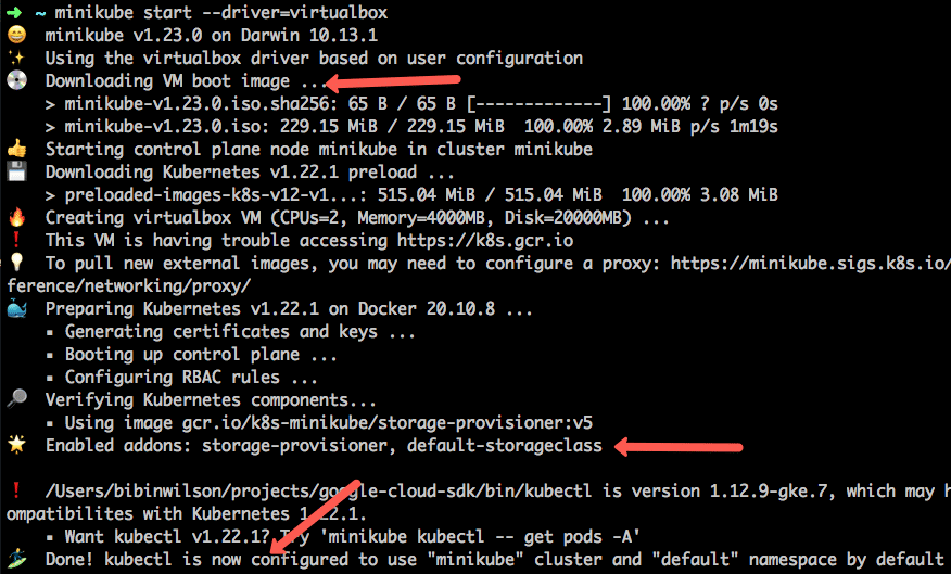starting minikube with virtualbox driver