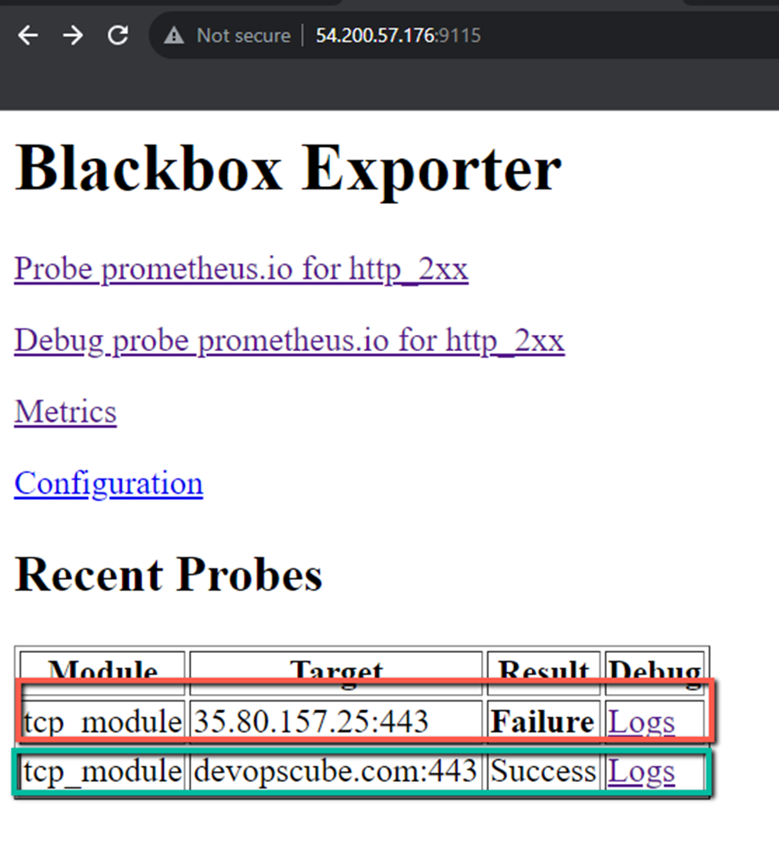 prometheus blackbox exporter output