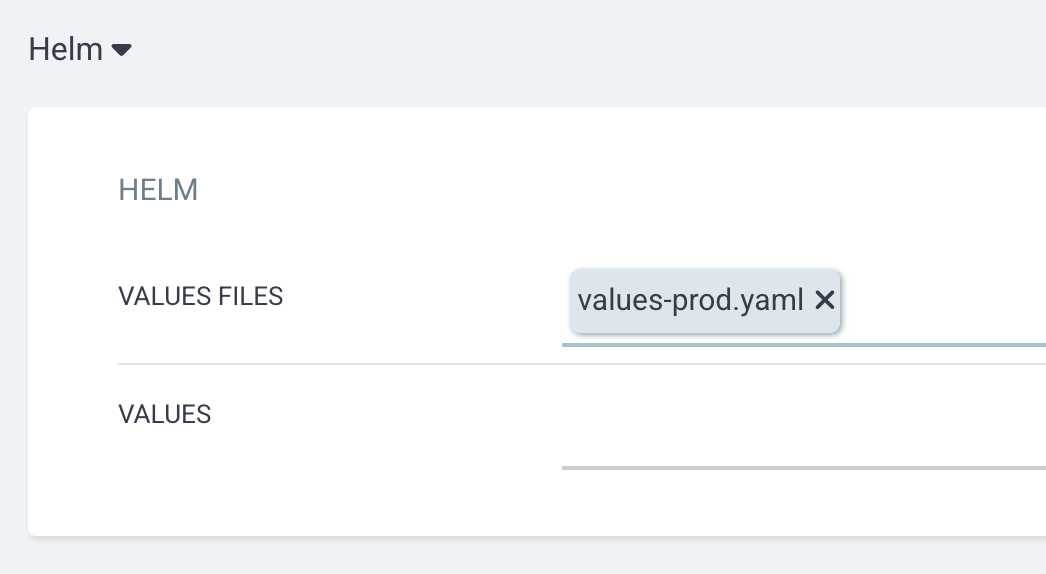 Helm chart with argocd: selecting values file for multiple environment