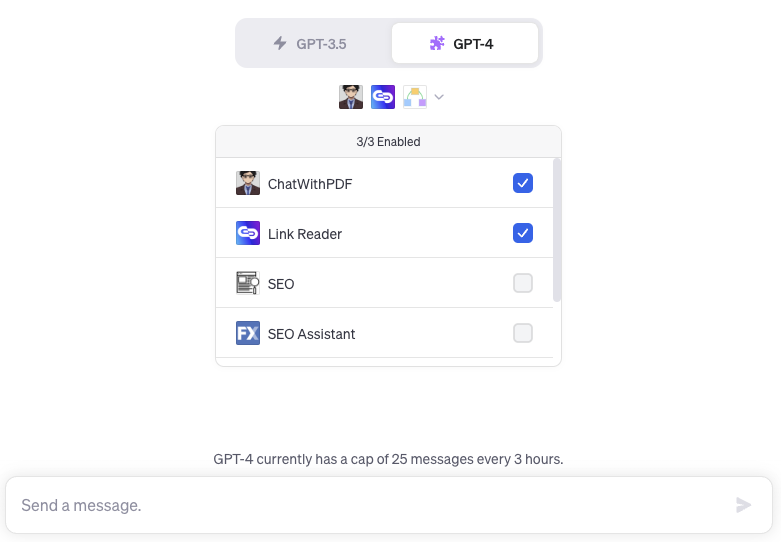  ChatGPT plugin selection for chat promts