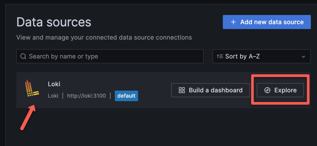 Add adding loki as data source on grafana
