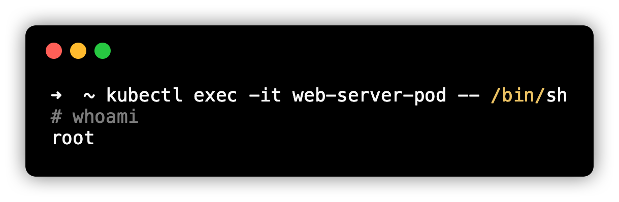 kubectl exect to pod shell