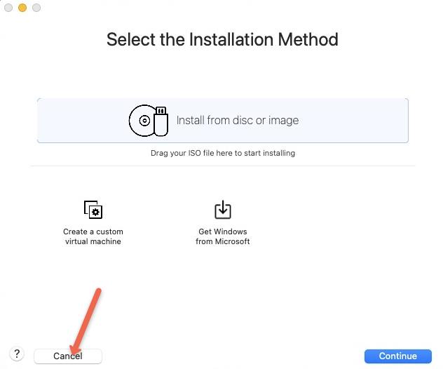 cancel the final installation for VMware fusion to use vagrant