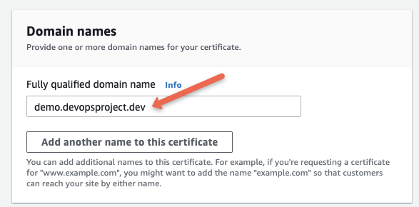 ACM domain name