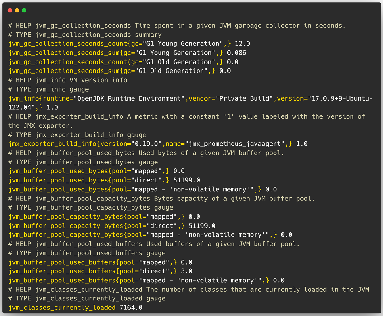 prometheus jmx exporter metrics