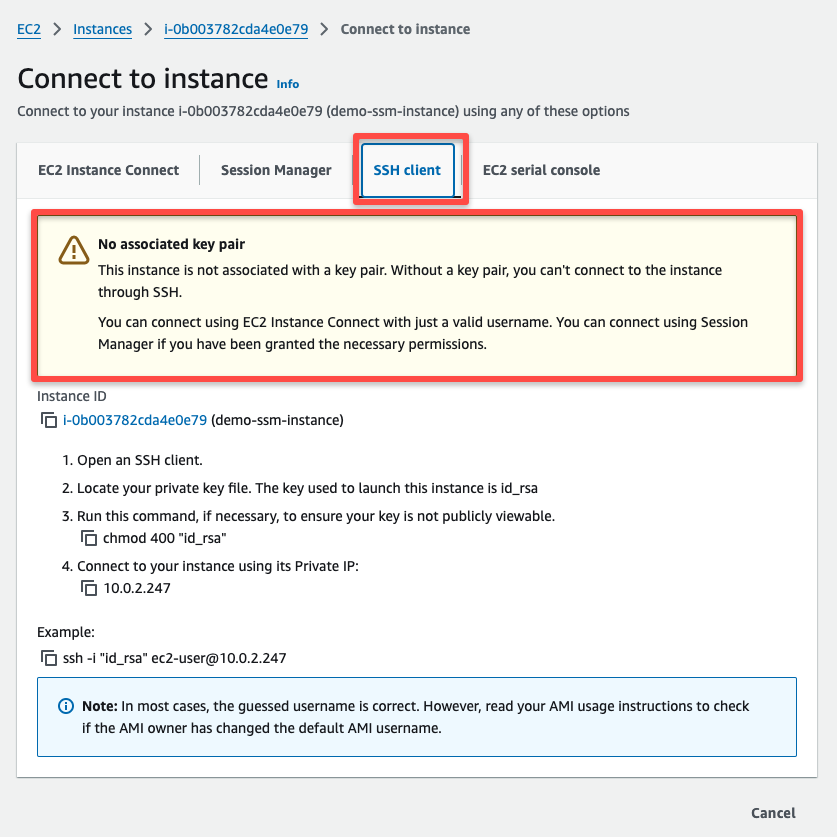 ssh client connection method with the warning message