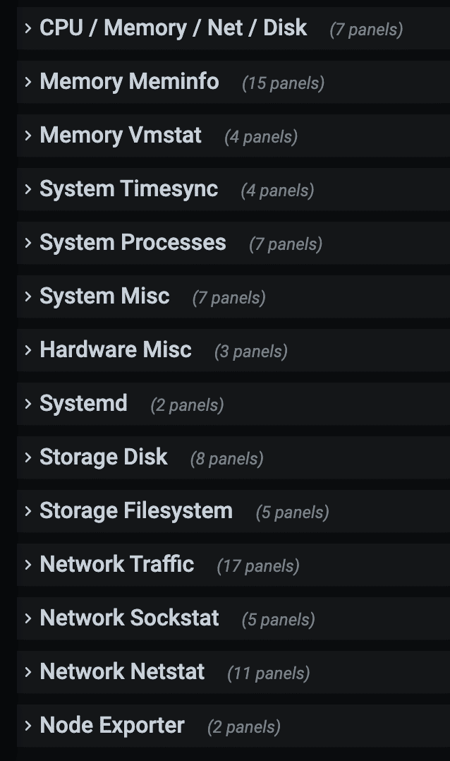 node exporter grafana metric panels