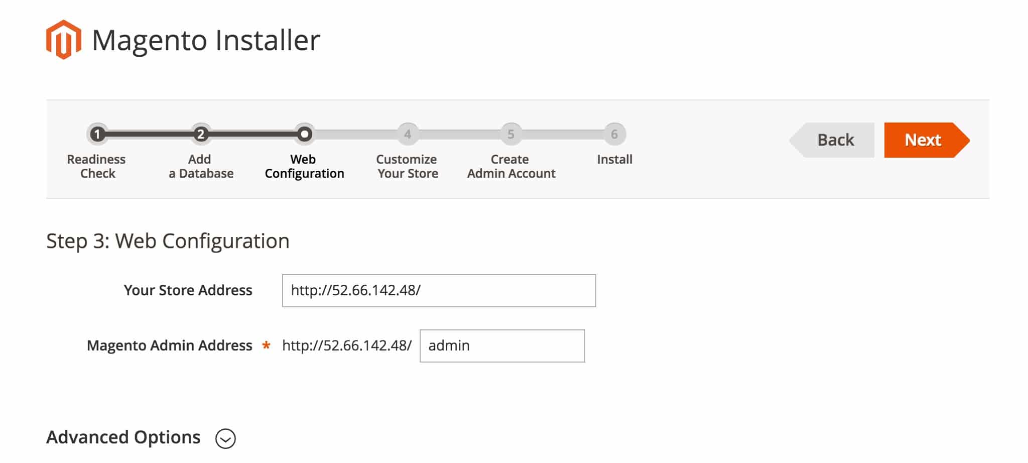 magento 2 admin url confirations