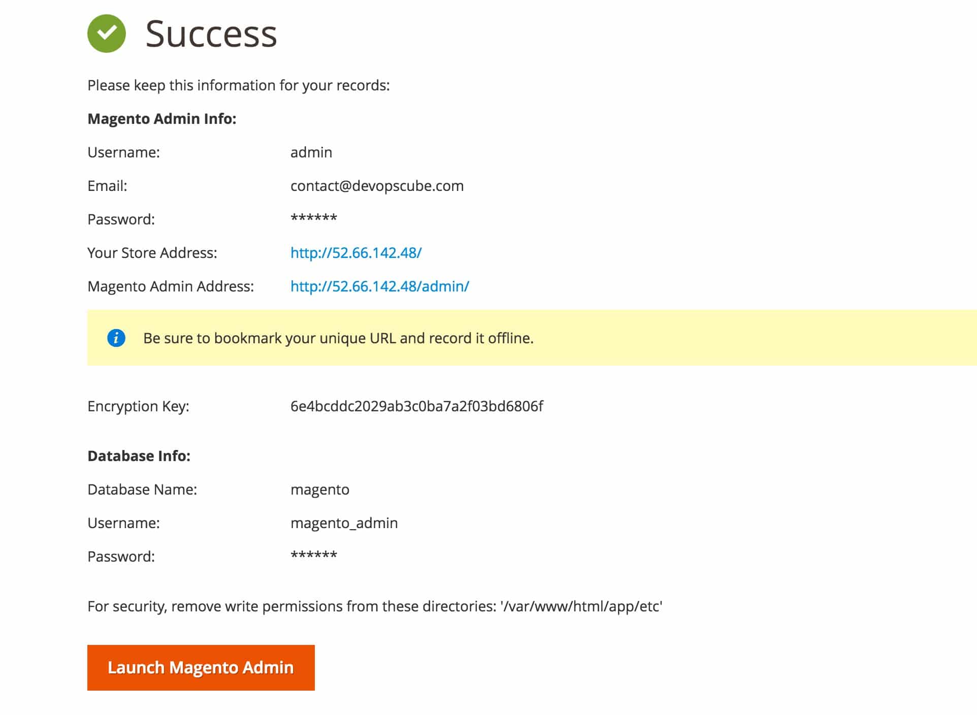 magento final installtion