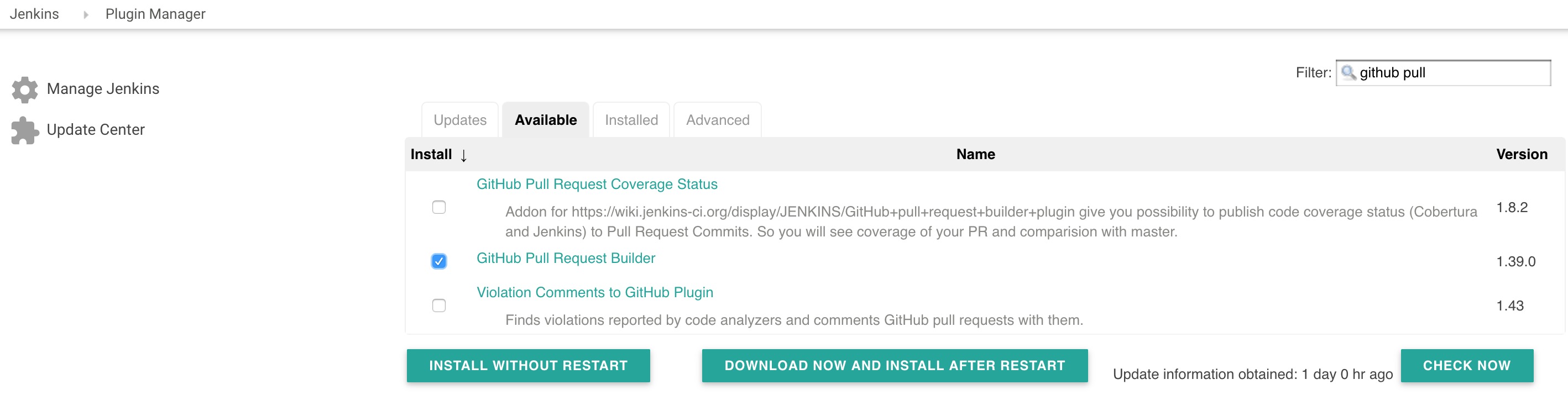 github pull request builder plugin