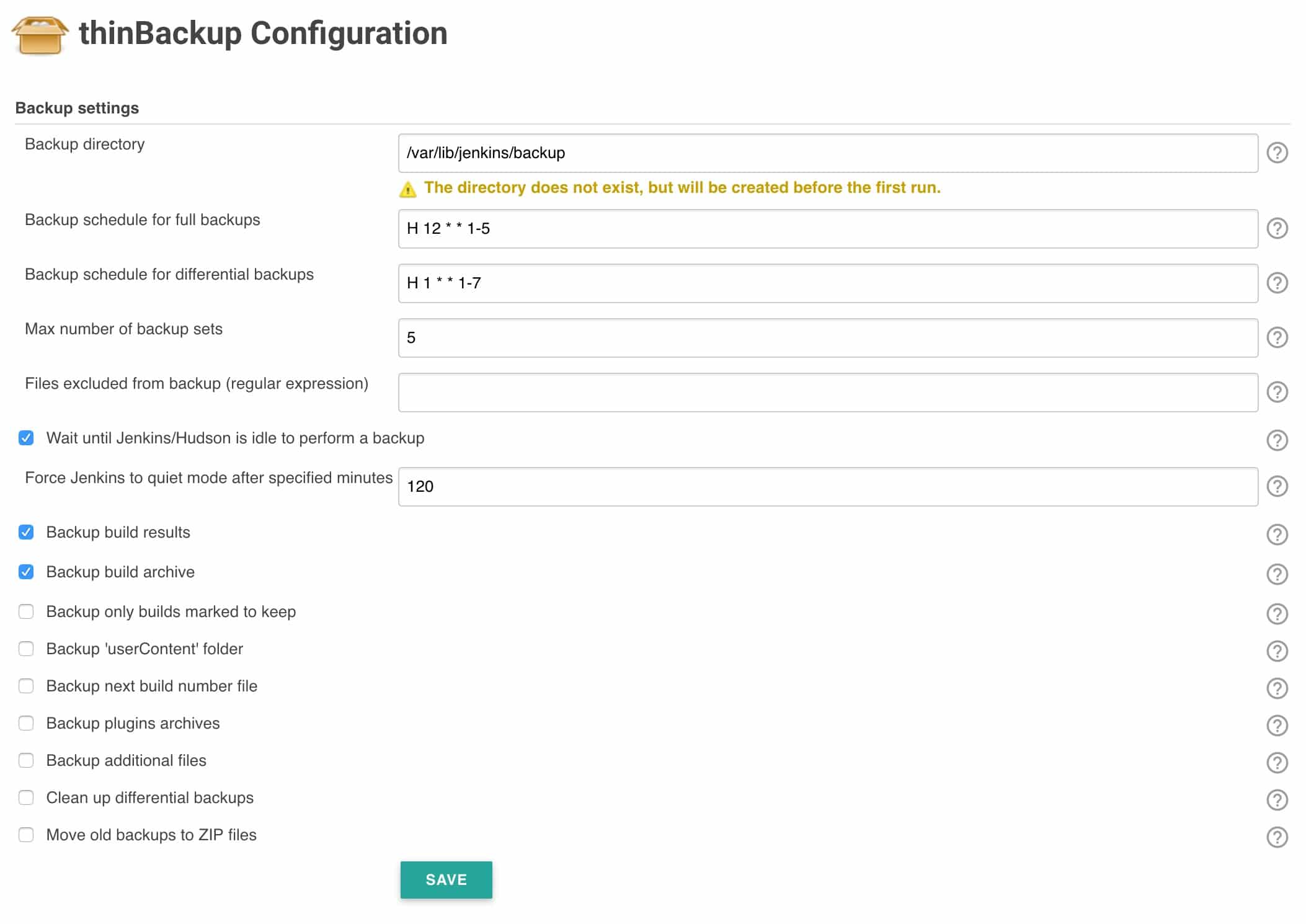 jenkins backup configuration