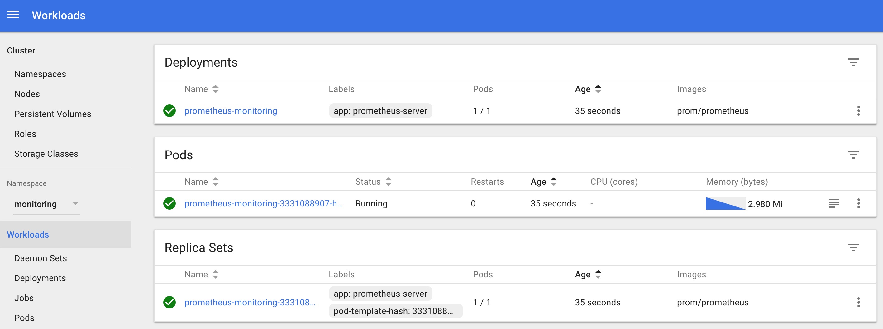 prometheus on kubernetes