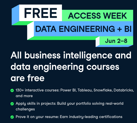 Datacamp free week access (Limited discount)