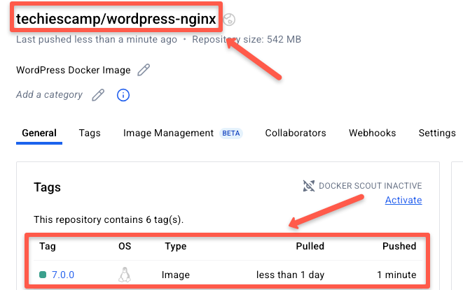 docker image pushed to docker hub registry