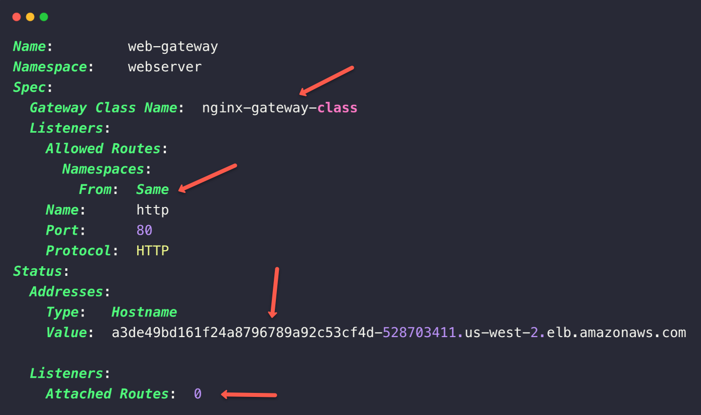 describing the gateway to see the detailed information
