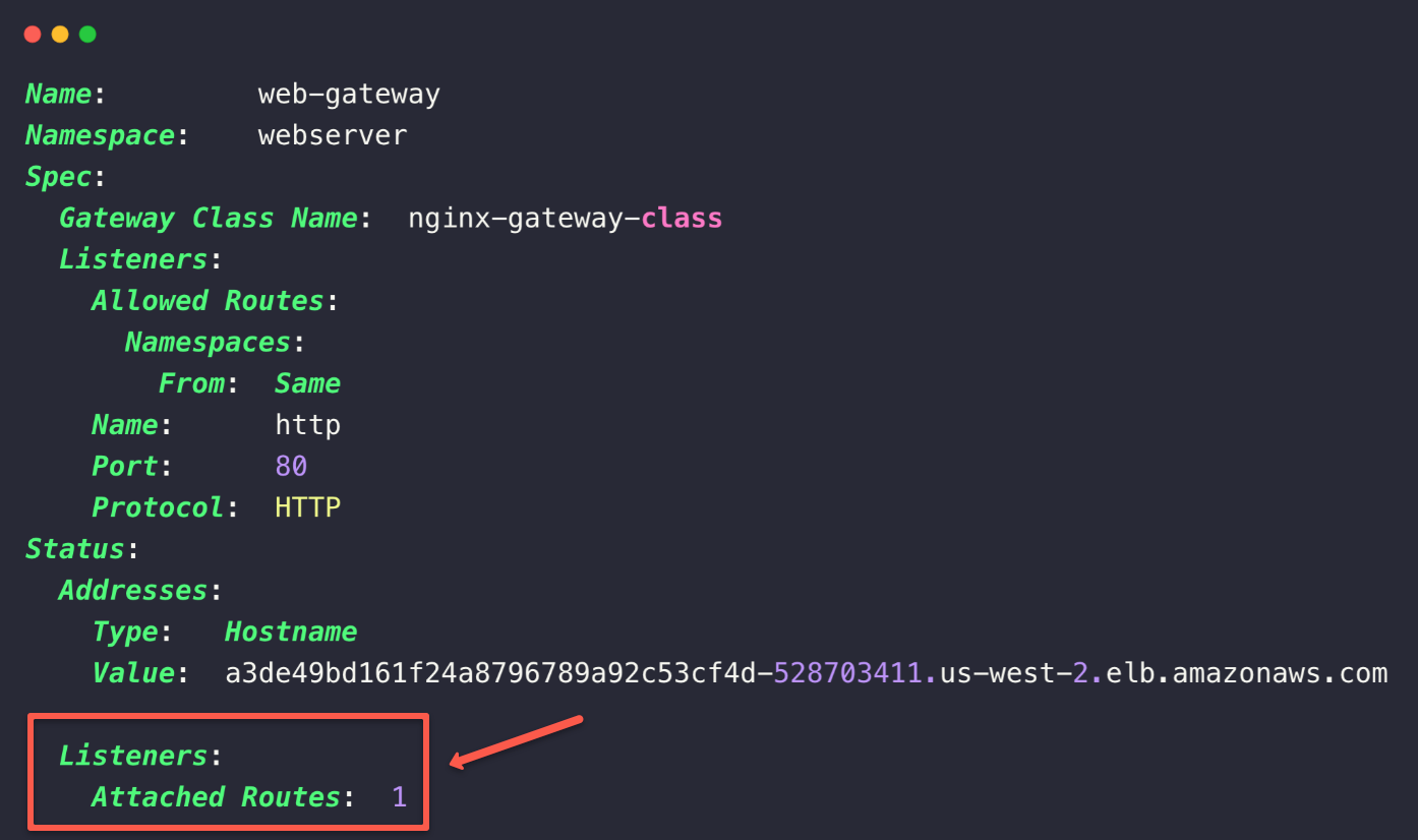 the updated routed information in the gateway api gateway